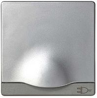 Лицевая панель Simon82 для 1-м. розетки 220В с крышкой алюминий картинка